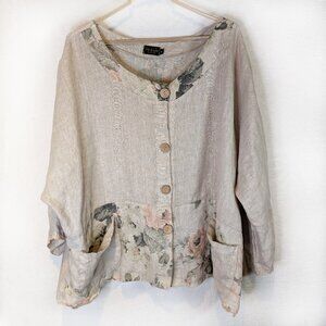 Me & Gee button up blouse with pockets Size Small
